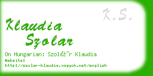 klaudia szolar business card